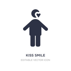 kiss smile icon on white background. Simple element illustration from People concept.