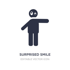 surprised smile icon on white background. Simple element illustration from People concept.