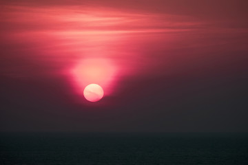 Fototapeta na wymiar Scenic orange sunset sky background, scenic orange sunrise.