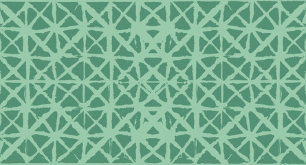 Fototapeta premium Japanese Kimono Vector Seamless Pattern, Artistic Tie Dye Geisha Ornament. Wabi Sabi Ikat Geo Texture, Asian Kimono Textile Watercolour Batik Prints. Texture Shibori Geometric Seamless Summer Pattern.