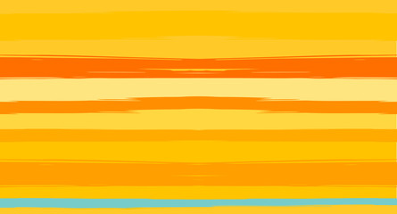 Orange, Brown Lines Seamless Summer Pattern, Vector Watercolor Sailor Stripes. Retro Vintage Grunge Fabric Fashion Design Horizontal Brushstrokes. Simple Painted Ink Trace, Geometric Cool Autumn Print