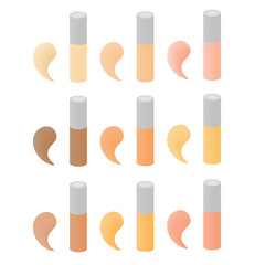 set foundation of different colors