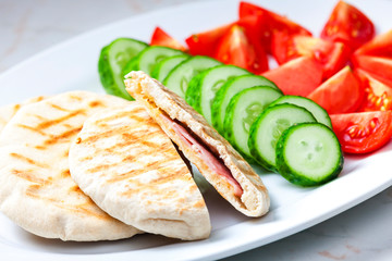 stuffed pita with vegetables