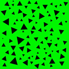 Black triangles on the green background