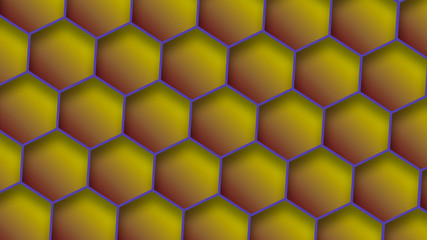 Colorful hexagons structure. Abstract geometric backdrop