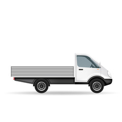 White truck with blank area.