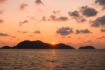 Naklejka na ściany i meble Beautiful seascape sunset time at island