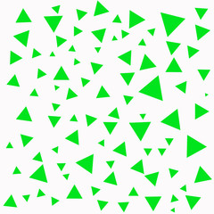 Abstract green triangles on the white background