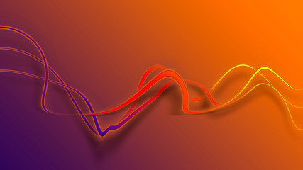 Abstract colorful glow lines on the gradient