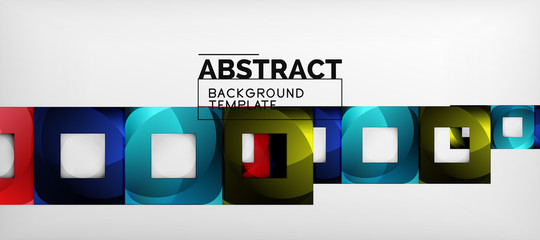 Square background, abstract squares on grey, business or techno template