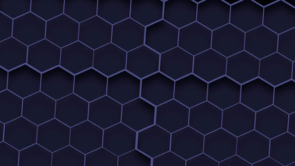 Blue hexagons background. Honeycomb texture