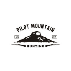 Pilot Mountain Retro Vintage logo design with Emblem Label style  © Enola99d