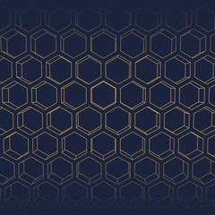 Perspective view on honeycomb. Hexagon pattern background. Isometric geometry