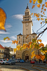 Fototapeta premium Bielsko-Biała, Bielitz - Plac św. Mikołaja i wieża Katedry św. Mikołaja