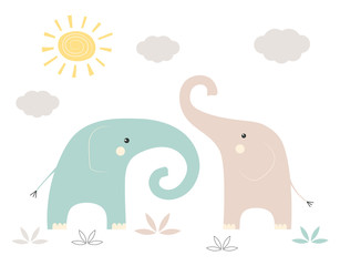 funny kids print elephant