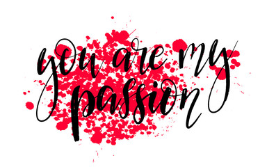 Hand drawn Love badge, poster, banner, icon. Valentines Day card invitation design.