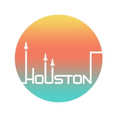 Space craft launch from Houston word to cosmos