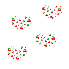 Pattern with cherries. - Illustration.