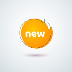 Tag price label title New Bright orange round banner frame Design element for advertising discount sale special offer banner Modern round tag theme business marketing promotion Vector symbol ad
