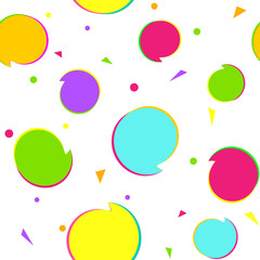 Seamless pattern Simple graphic ornament festive background for a birthday party invitation Geometric bright kids pattern on a white background Fabric printing paper greeting card banner Vector