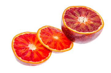 Orange red sweet ripe juicy sliced.