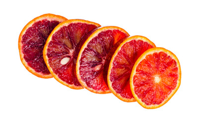 Orange red sweet ripe juicy sliced.