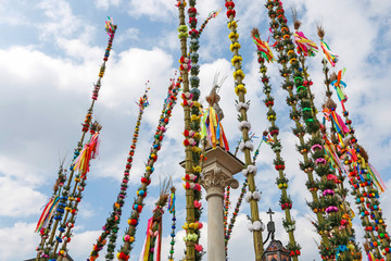 LIPNICA MUROWANA, POLAND - APRIL 09, 2017: Easter Palm Contest in Lipnica Murowana, Poland. Annual event of Palm Sunday.