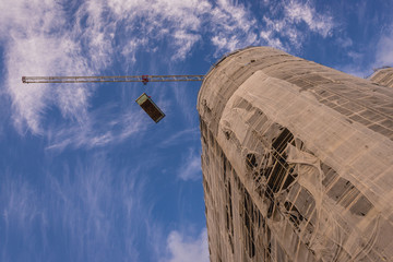 Crane on a building site in Lisbon, Portugal