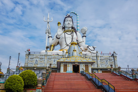The huge statue of Shiva in Namchi Chardham in the state of Sikkim, India