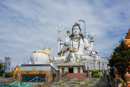 The huge statue of Shiva in Namchi Chardham in the state of Sikkim, India