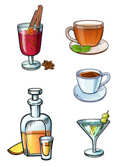 Set of a drinks illustrations