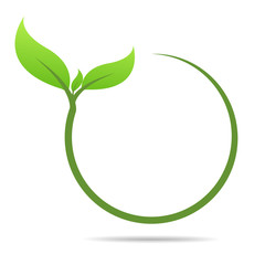 Ecology, organic with leafs 