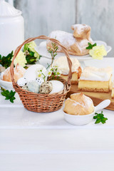 Fototapeta na wymiar Traditional Easter basket with eggs.