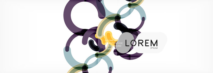 Vector outlined stroke circles composition