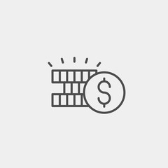 Coins flat vector icon. Money flat vector icon