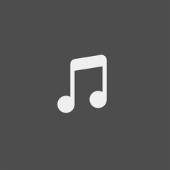 Note flat vector icon. Music flat vector icon