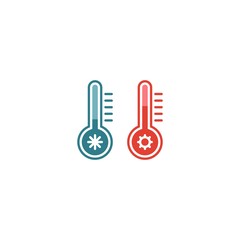 Thermometer flat vector icon. Temperature flat vector icon