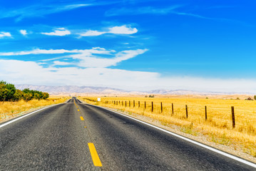 Endless American asphalt roads in Arizona state.