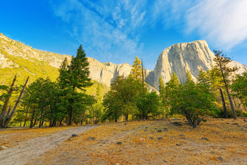 Yosemite Valley. Magnificent national American natural park - Yosemite.