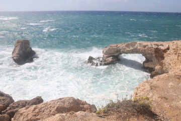 Cyprus Ayia NAPA storm autumn rocks caves grottoes