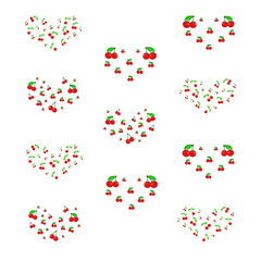 Fototapeta na wymiar Pattern with cherries. - Illustration.