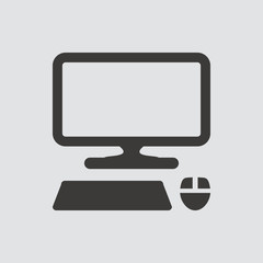 Computer icon isolated of flat style. Vector illustration.