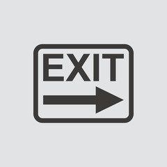 exit icon isolated of flat style. Vector illustration.