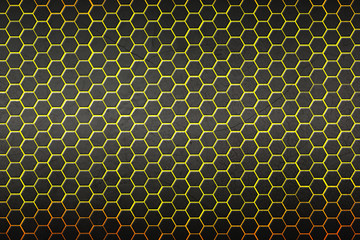 black and yellow hexagon background and texture.