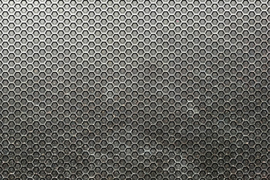 Black And Gray Hexagon Background And Texture.