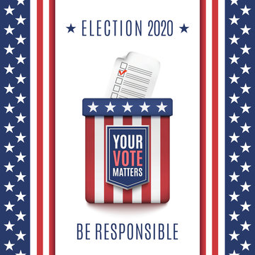 American Election 2020 background with Ballot box.