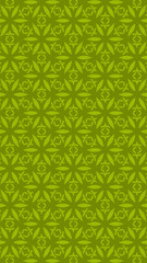 Ornate geometric pattern and two-tone abstract background