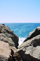 Fototapeta na wymiar View of the sea from the coast, Crimea