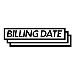 billing date stamp on white