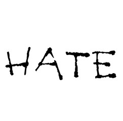 hate stamp on white